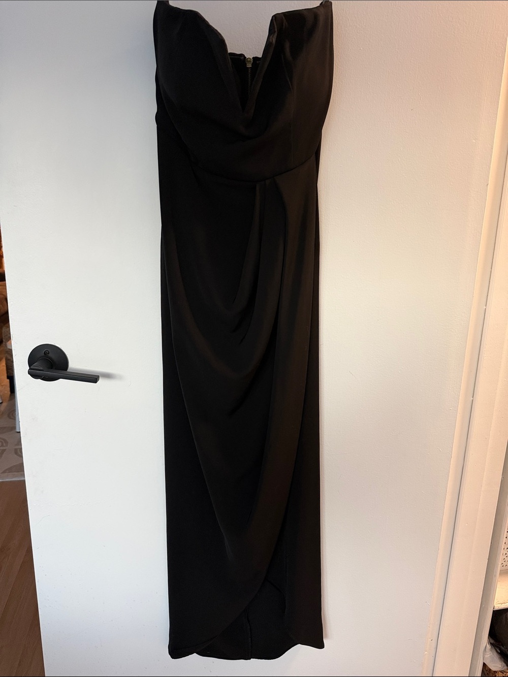 Shona Joy Black Strapless Draped Gown - Picture 2 of 8